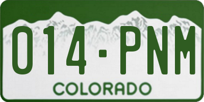 CO license plate 014PNM