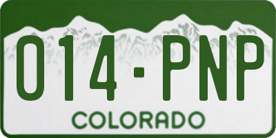 CO license plate 014PNP