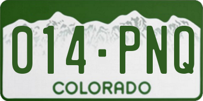 CO license plate 014PNQ