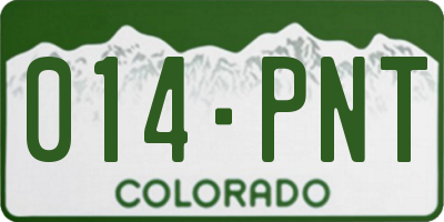 CO license plate 014PNT