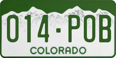 CO license plate 014POB