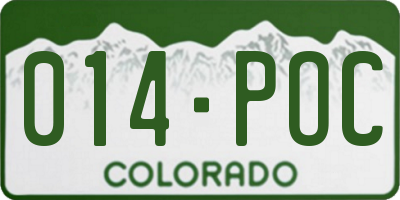 CO license plate 014POC