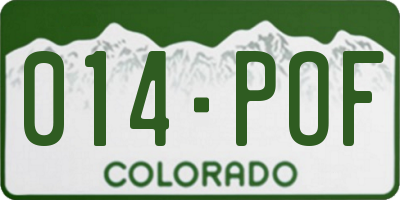 CO license plate 014POF