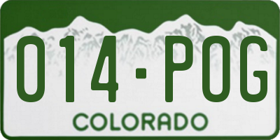 CO license plate 014POG