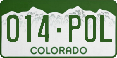 CO license plate 014POL