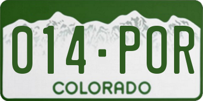 CO license plate 014POR