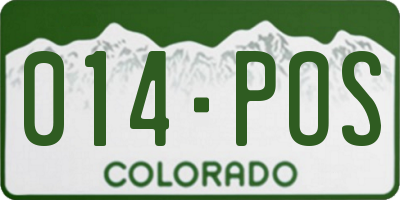 CO license plate 014POS