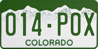 CO license plate 014POX