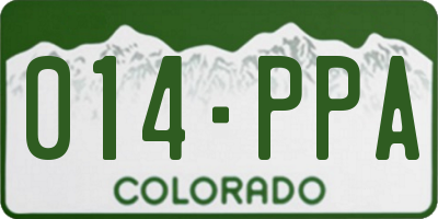 CO license plate 014PPA