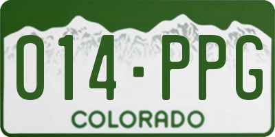 CO license plate 014PPG