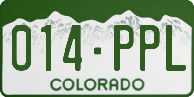 CO license plate 014PPL