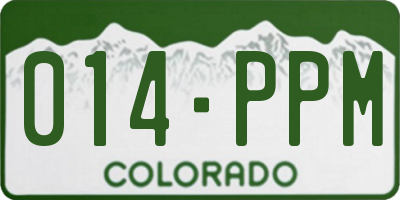 CO license plate 014PPM