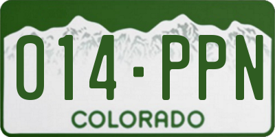 CO license plate 014PPN