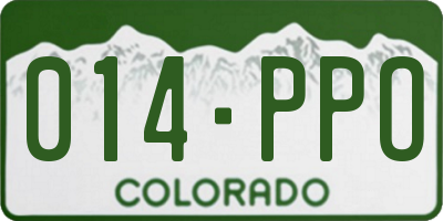 CO license plate 014PPO