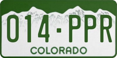 CO license plate 014PPR