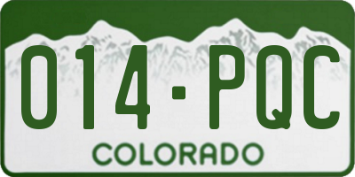 CO license plate 014PQC