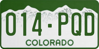 CO license plate 014PQD
