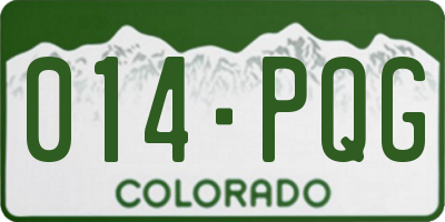 CO license plate 014PQG