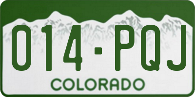 CO license plate 014PQJ
