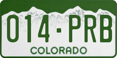 CO license plate 014PRB