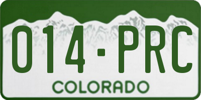 CO license plate 014PRC