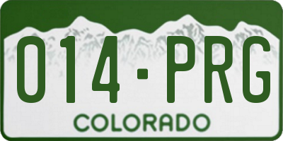 CO license plate 014PRG