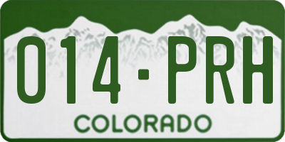CO license plate 014PRH