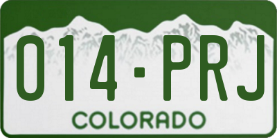 CO license plate 014PRJ