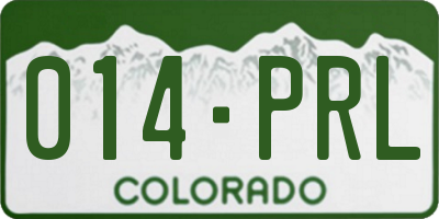 CO license plate 014PRL