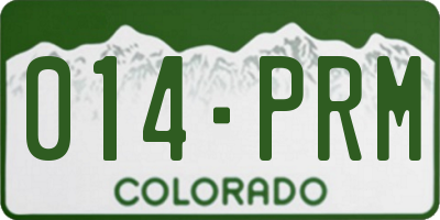 CO license plate 014PRM