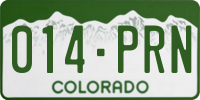 CO license plate 014PRN