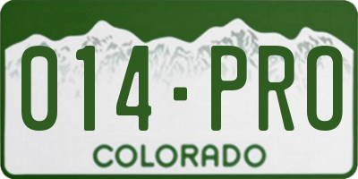 CO license plate 014PRO