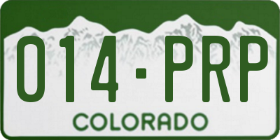 CO license plate 014PRP