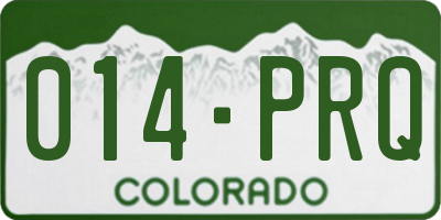 CO license plate 014PRQ