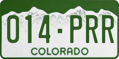 CO license plate 014PRR