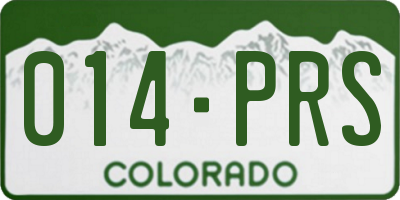 CO license plate 014PRS