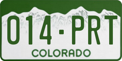 CO license plate 014PRT