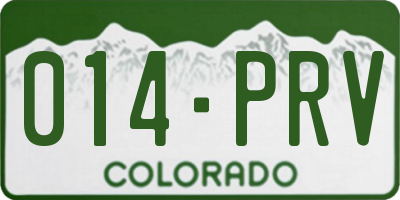 CO license plate 014PRV