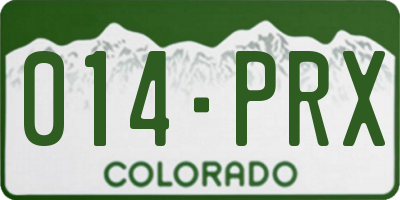 CO license plate 014PRX