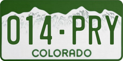 CO license plate 014PRY