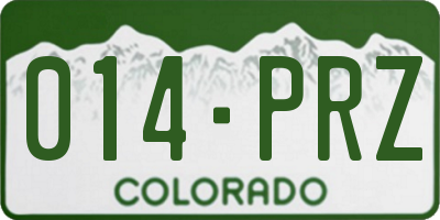 CO license plate 014PRZ