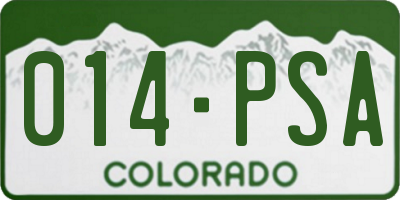 CO license plate 014PSA