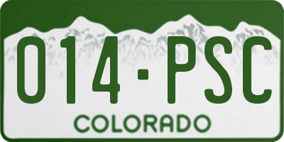 CO license plate 014PSC