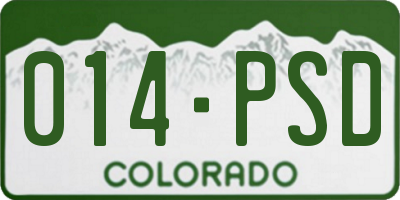 CO license plate 014PSD