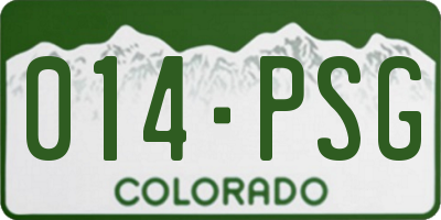 CO license plate 014PSG