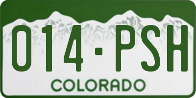 CO license plate 014PSH