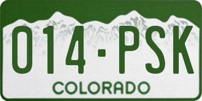 CO license plate 014PSK