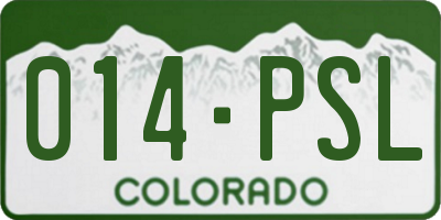 CO license plate 014PSL