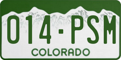 CO license plate 014PSM