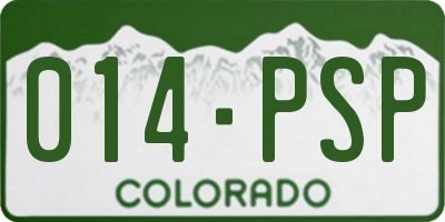 CO license plate 014PSP